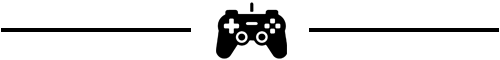 Ein Gamepad-Symbol auf einem schwarz-weißen Schachbrettmuster als Trennelement.